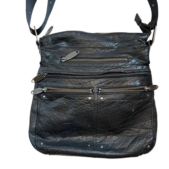 Kenneth Cole Reaction Black Leather Crossbody Bag With Adjustable Strap & Multip - Picture 11 of 11